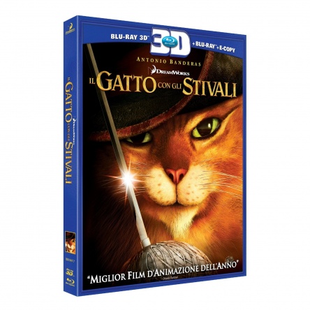 Locandina italiana DVD e BLU RAY Il gatto con gli stivali 3D 