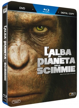 Locandina italiana DVD e BLU RAY L'alba del pianeta delle scimmie 