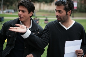 Il mio nome è Khan - (L to R): l'attore Shahrukh Khan col regista Karan Johar sul set. - Il mio nome è Khan