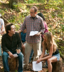 Nudi e felici - (L to R): Paul Rudd 'George Gergenblatt', il regista David Wain e Jennifer Aniston 'Linda Gergenblatt' sul set - Nudi e felici
