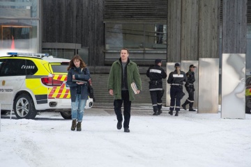 L'uomo di neve - Rebecca Ferguson 'Katrine Bratt' con Michael Fassbender 'Harry Hole' in una foto di scena - L'uomo di neve