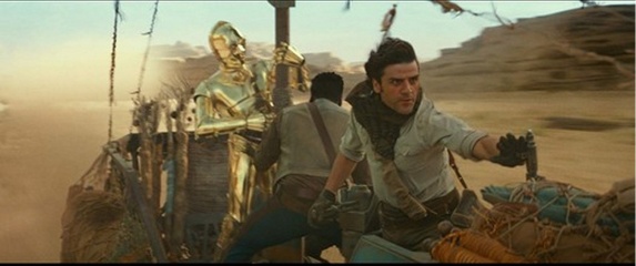 Star Wars: L'ascesa di Skywalker - (L to R): Anthony Daniels 'C-3PO', John Boyega 'Finn' e Oscar Isaac 'Poe Dameron' in una foto di scena - Star Wars: L'ascesa di Skywalker