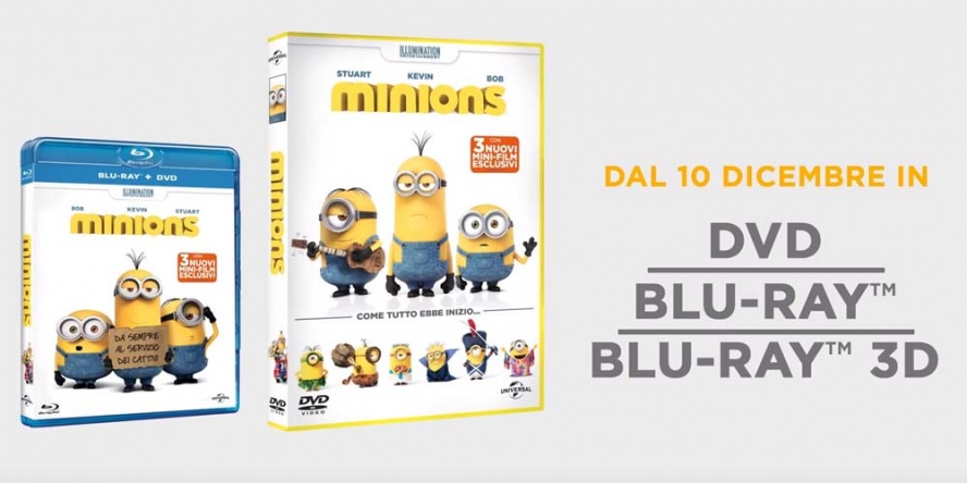 Locandina italiana DVD e BLU RAY Minions 