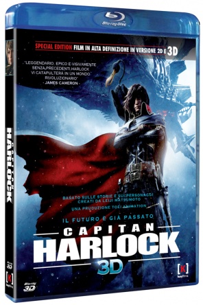 Locandina italiana DVD e BLU RAY Capitan Harlock 3D 