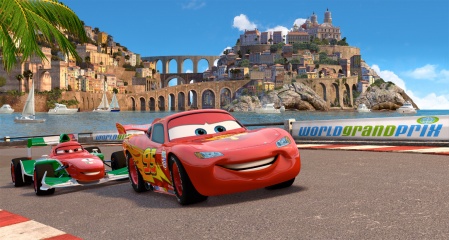CARS 2 - (L to R): Francesco Bernoulli (voce di John Turturro) e Lightning McQueen (voce di Owen Wilson)
© Disney/Pixar. All Rights Reserved. - Cars 2