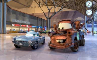 CARS 2 - (L to R): Finn McMissile (voce di Michael Caine) e Mater (voce di Larry the Cable Guy)
© Disney/Pixar. All Rights Reserved. - Cars 2