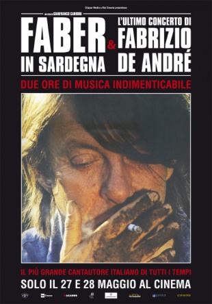 Locandina italiana Faber in Sardegna & L’ultimo concerto di Fabrizio De André 